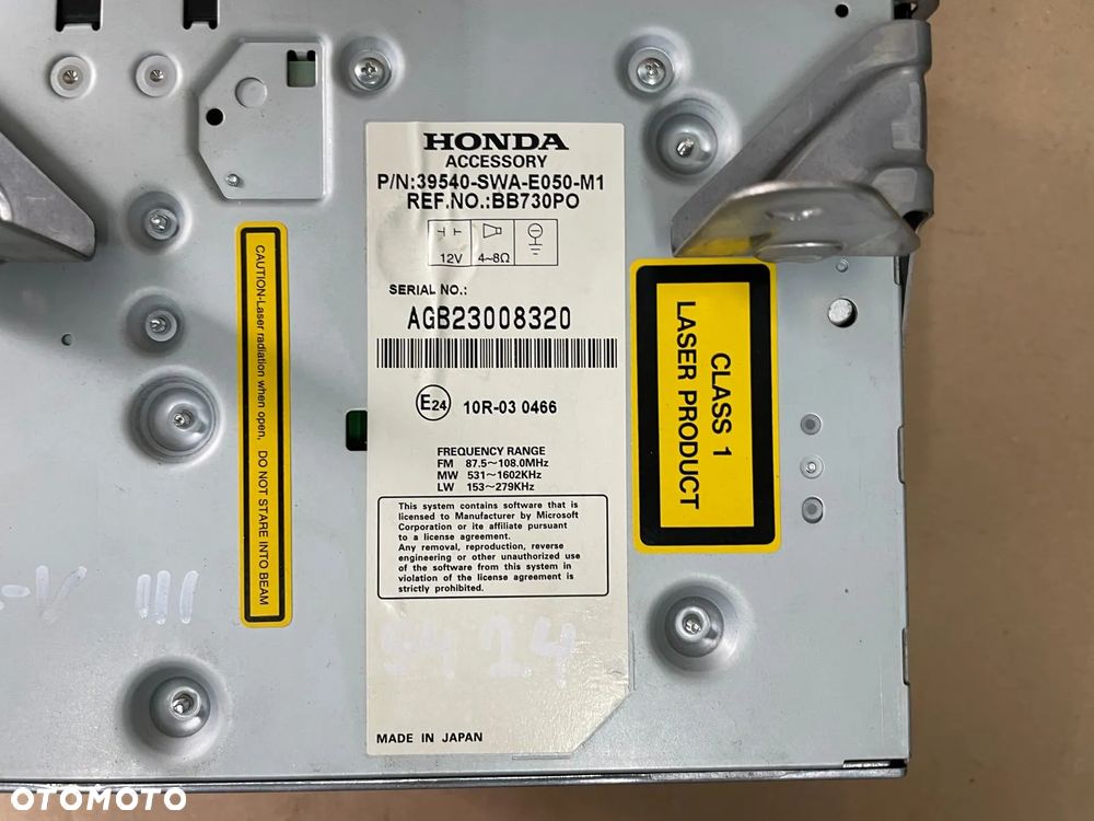 HONDA CR-V III RADIO NAWIGACJA 2VN3 39540-SWA-E050-M1 Z KODEM - 4