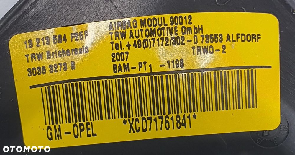 PODUSZKA AIRBAG FOTELA LEWY PRZÓD OPEL CORSA D 13213584 - 3