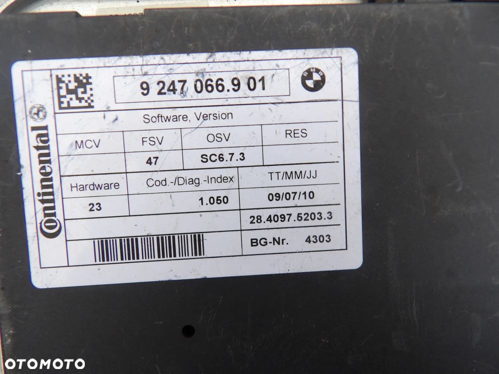 BMW MODUŁ STEROWNIK ŚWIATEŁ - 9247066 - 1