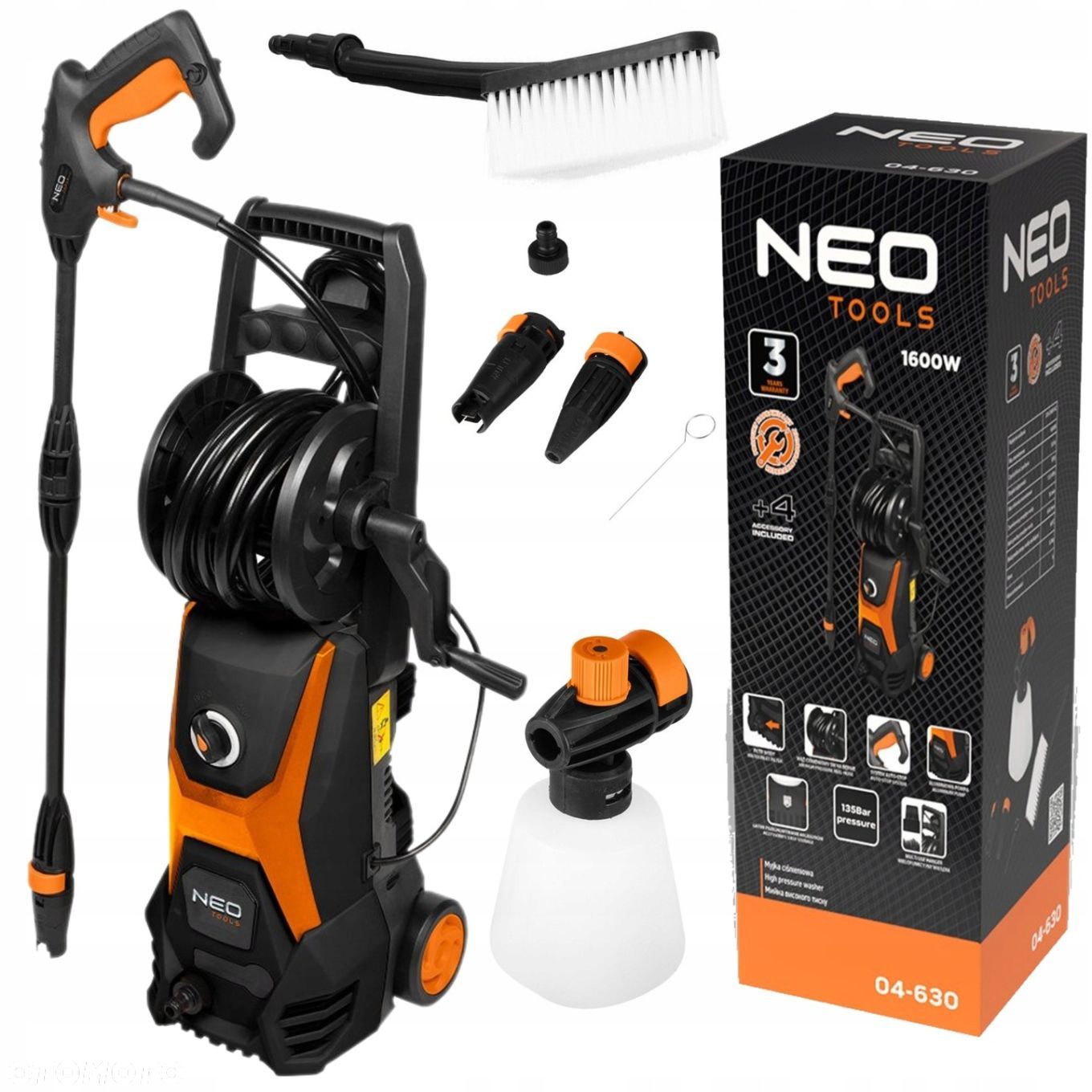 NEO MYJKA CIŚNIENIOWA 1600W 408l/h 135 bar  AKCESORIA 04-630 - 1