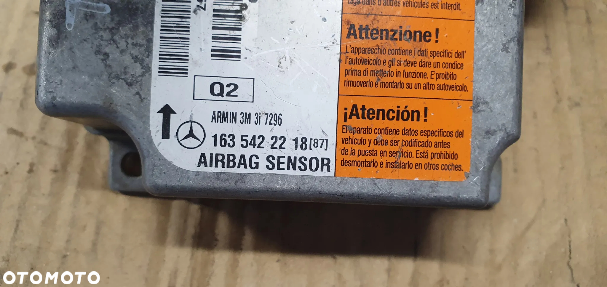 Moduł Sensor Airbag Poduszek Mercedes ML W163 1635422218 - 4