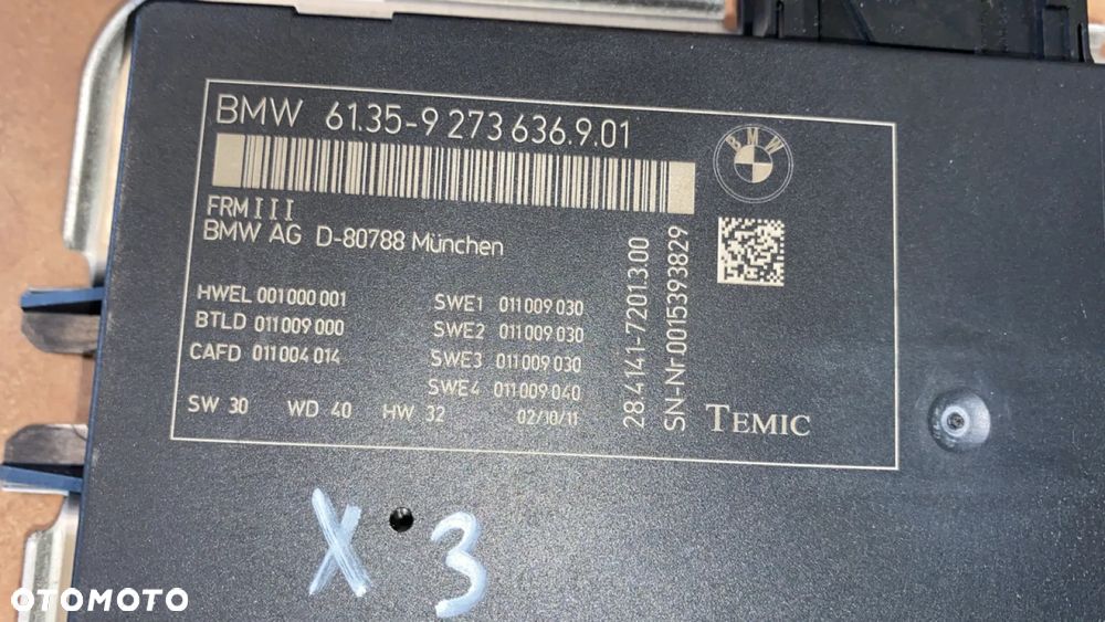 BMW X3 F25 MODUŁ ŚWIATEŁ 9273636 - 5