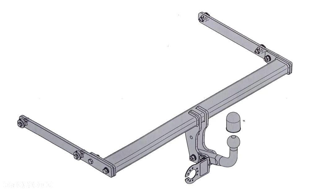 HAK HOLOWNICZY Z KULĄ ODKRĘCANĄ NA DWIE ŚRUBY+MODUŁ13PIN+WIĄZKA +ADAPTER13P/7 do MAZDA2 II DJ 2015+ - 5