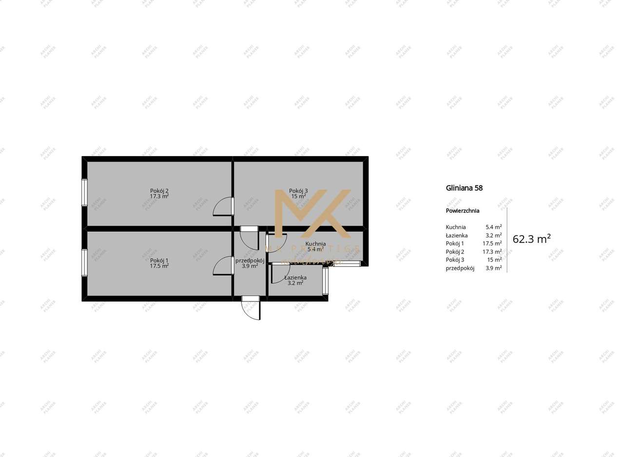 Wrocław, ul. Gliniana | 3 pokoje, 62 m² | 430 000 zł
