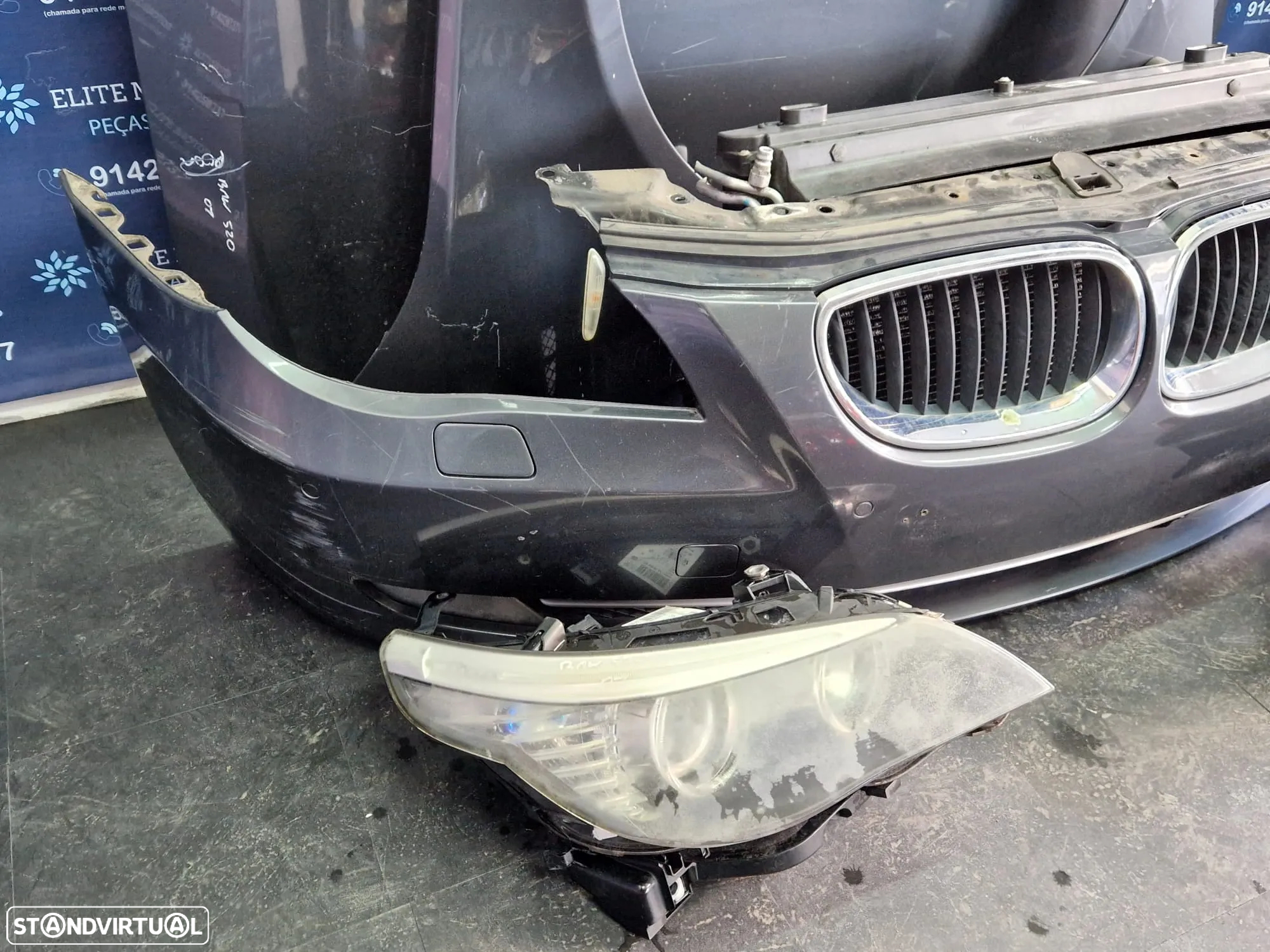 Frente completa usada BMW 520D LCI E60 E61 163CV capot parachoques oticas guardalamas - 4