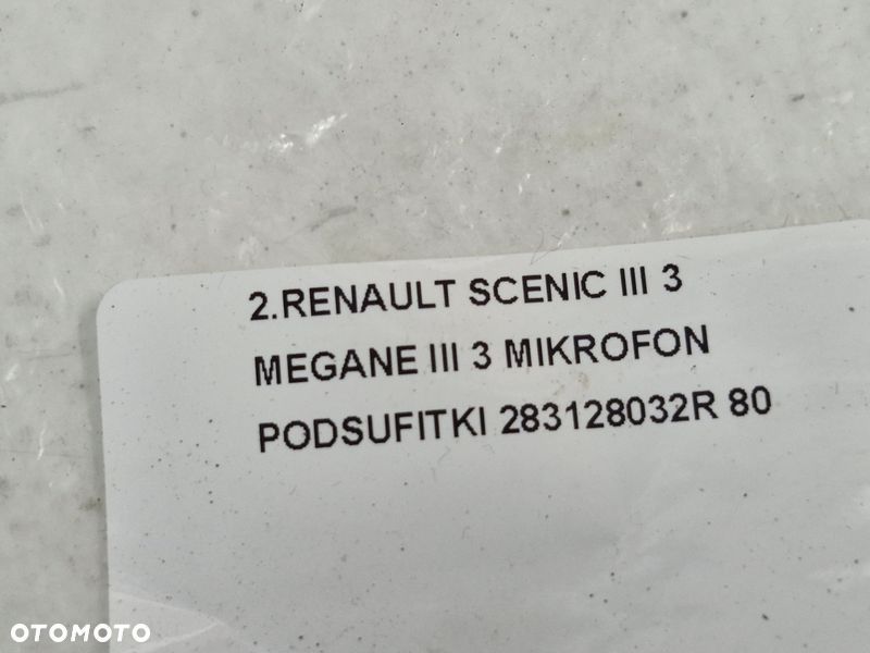 RENAULT SCENIC III 3 MEGANE III 3 MIKROFON PODSUFITKI 283128032R - 6
