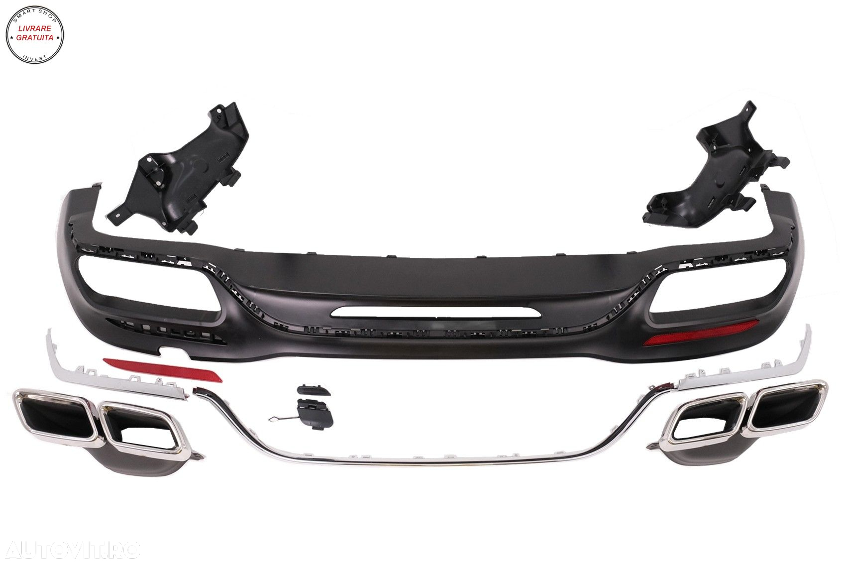 Difuzor Bara Spate Mercedes Clasa S W222 Facelift Sport Line (2017-2020) S63 Desig- livrare gratuita - 11