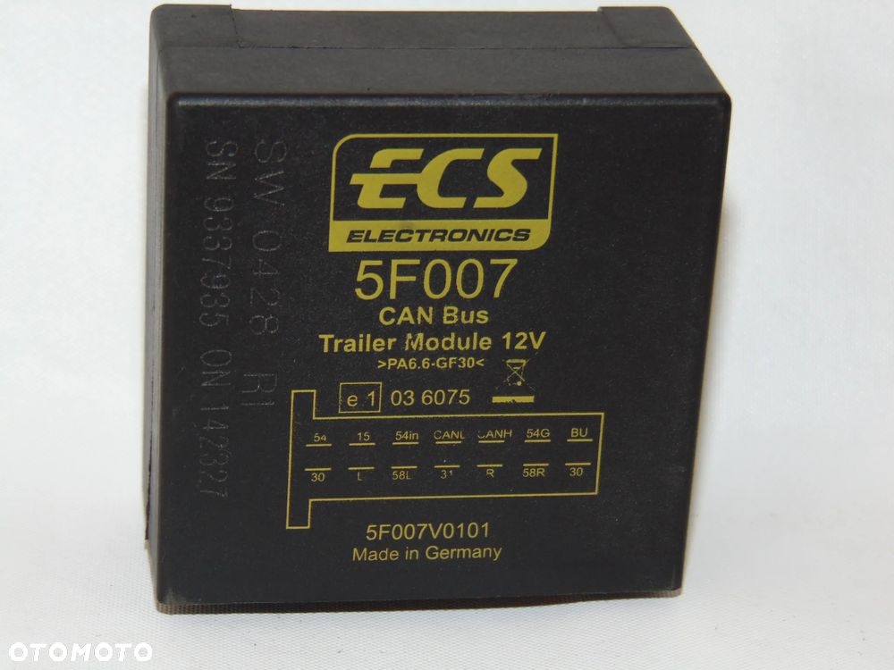 Moduł przekaźnik sterownik świateł haka holowniczego przyczepy ECS Electronics 5F007 5F007V0101 VW Volkswagen Skoda Seat Audi Mercedes Volvo Opel Ford Renault - 2