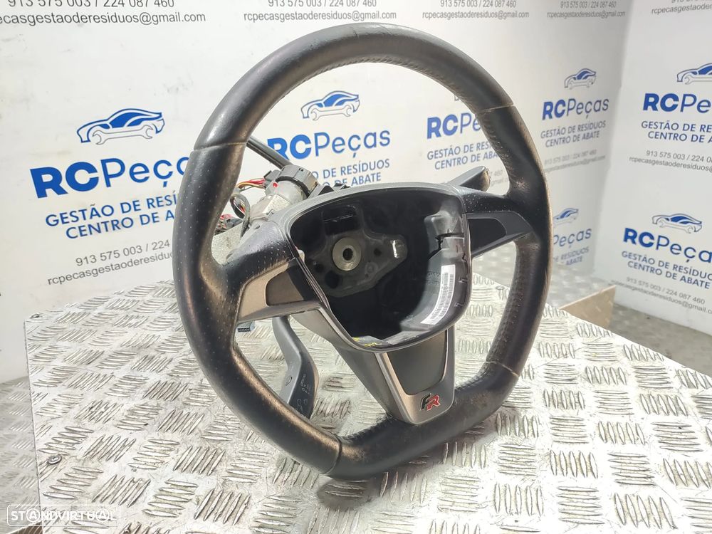 Volante Guiador Flat Bottom Original Pele Perfurada Seat Ibiza IV 6J FR 6J0419091AG - 3
