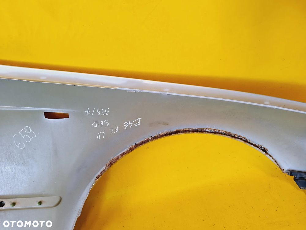 BŁOTNIK LEWY PRZÓD PRZEDNI BMW E46 SEDAN LAK: TITANSILBER METALLIC 354/7 NR659 - 11