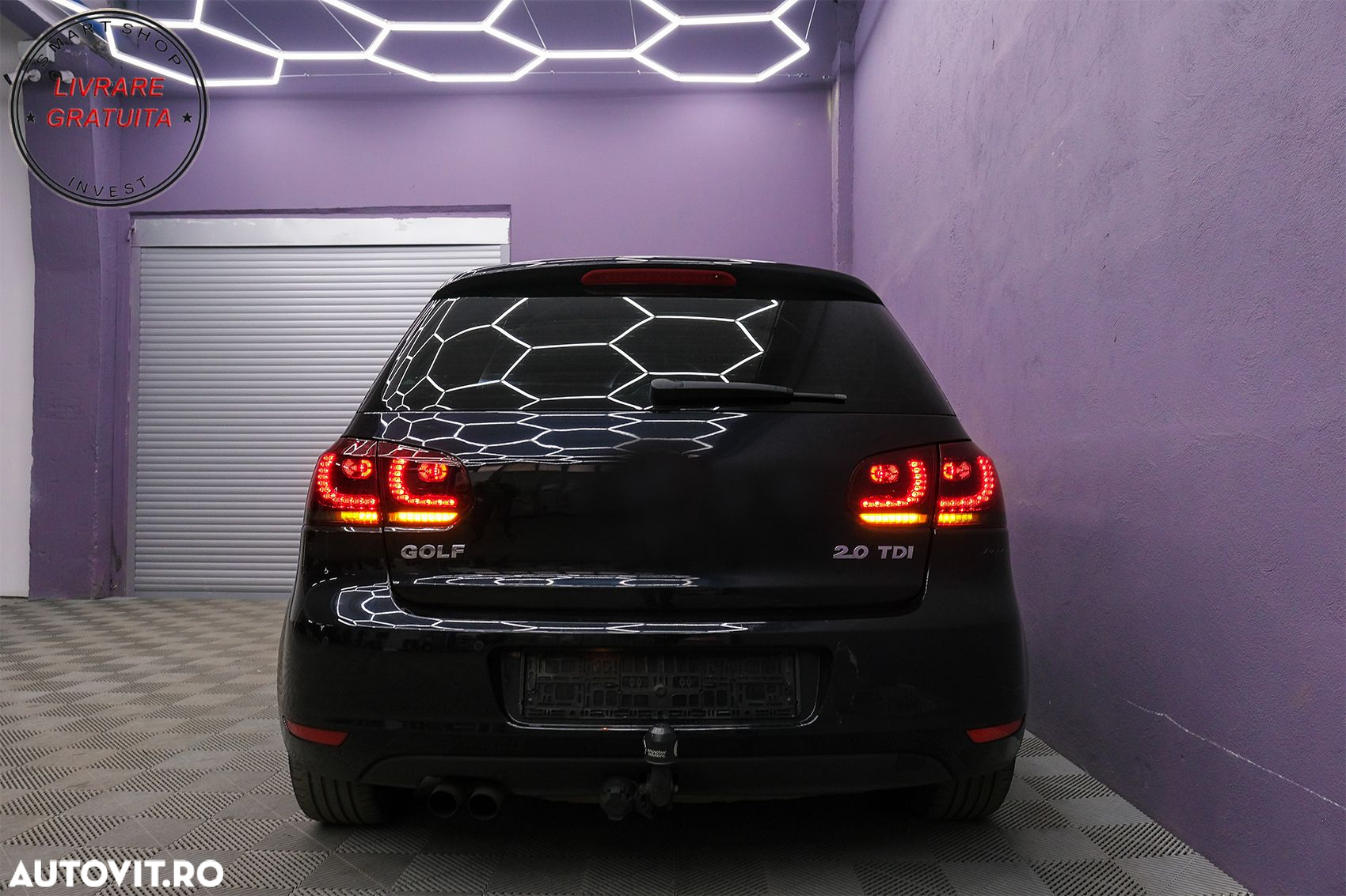 Stopuri Full LED VW Golf 6 VI (2008-2013) R20 Design Rosu Fumuriu cu Semnal Dinami- livrare gratuita - 18