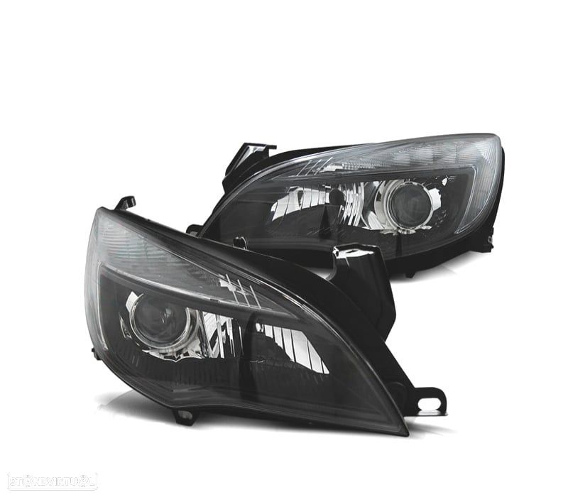 FAROIS FRONTAIS PARA OPEL ASTRA J 09-15 LUZ DIURNA LED FUNDO PRETO - 1