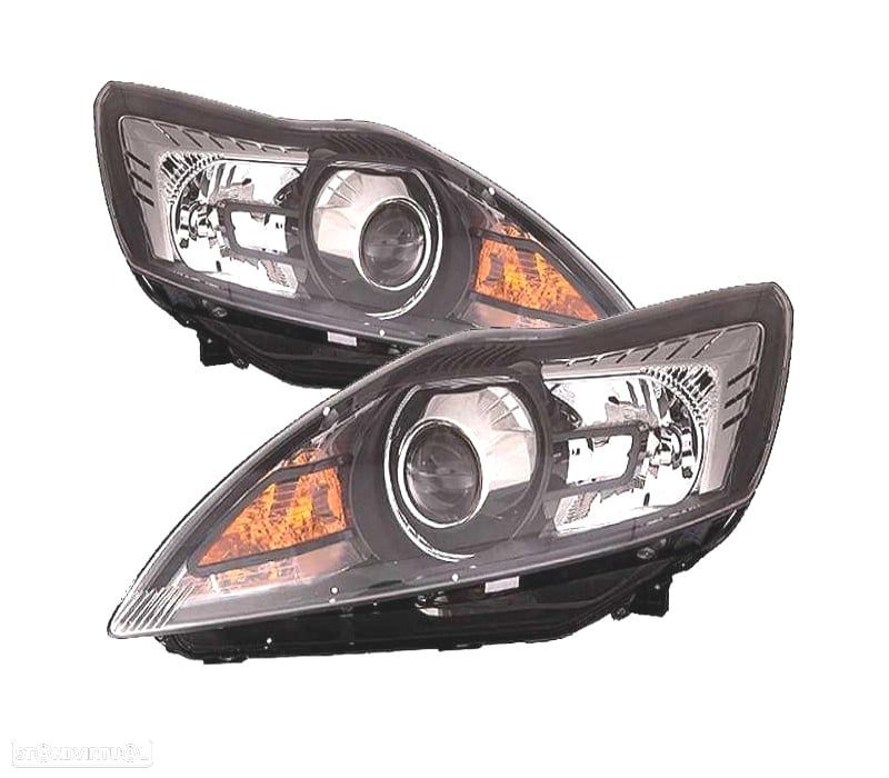 FARÓIS XENON PARA FORD FOCUS III 08-10 FUNDO PRETO - 1