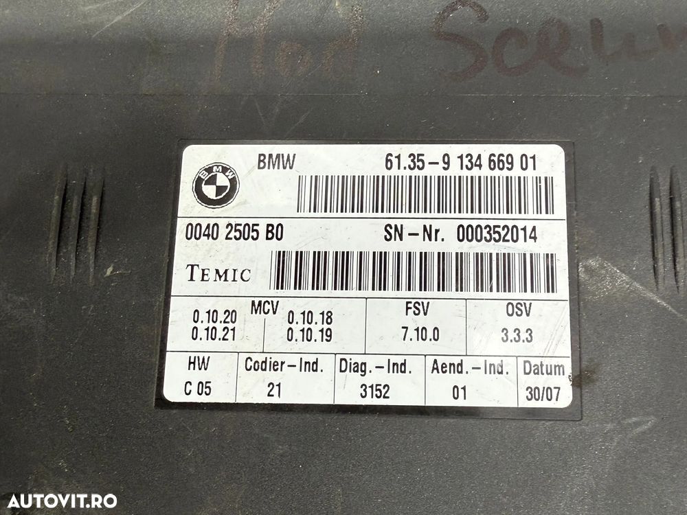 MODUL SCAUNE BMW 325I SERIA 3 E93 SE 3.0 BENZINA 2007 COD OEM 6135913466901 2005-2012 - 6