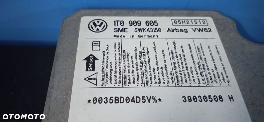 Moduł sensor Airbag VW Touran 1T0909605 - 3
