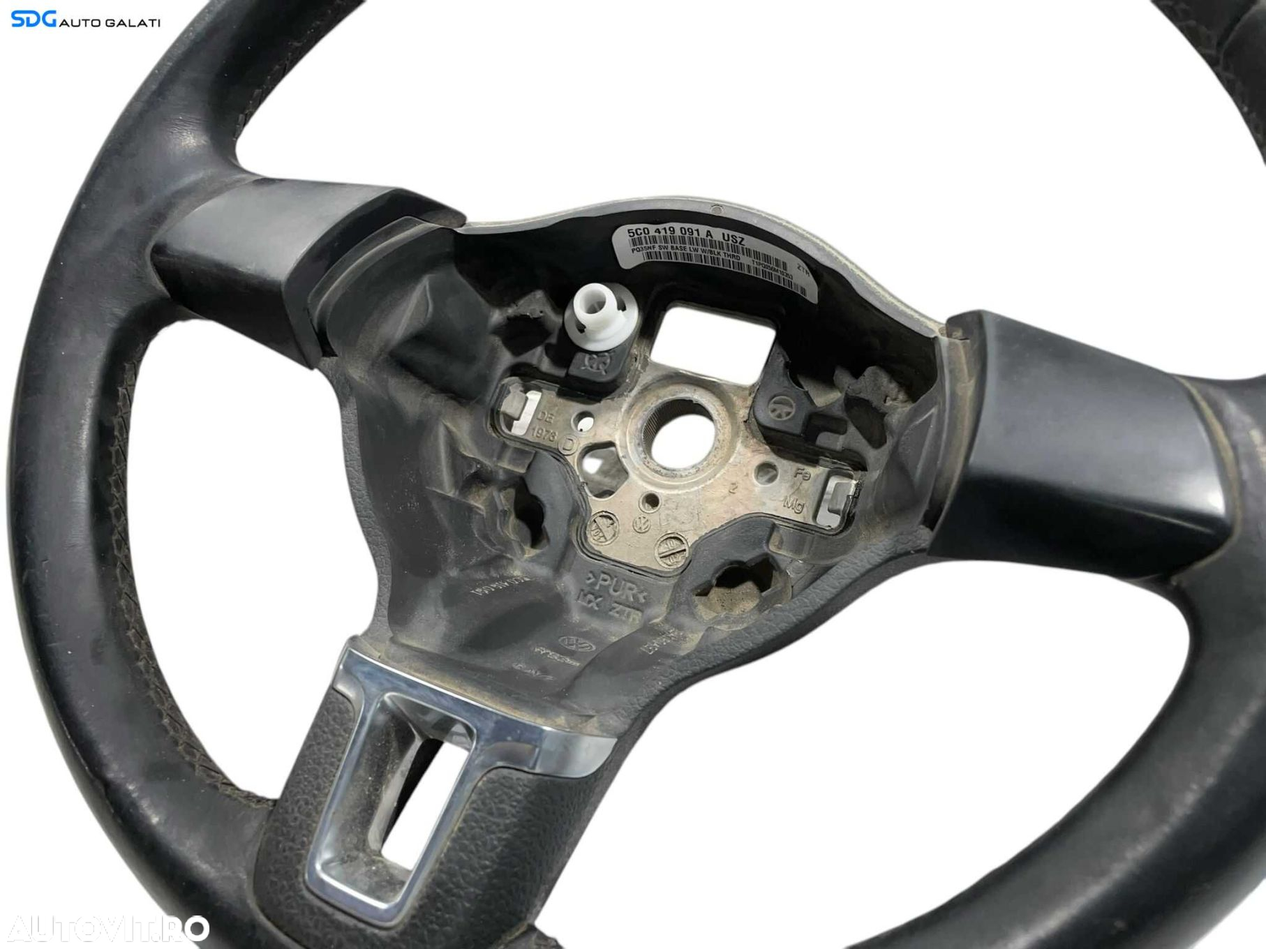 Volan 3 Spite din Piele Volkswagen Passat B6 2005 - 2010 Cod 5C0419091A [LR0481] - 4
