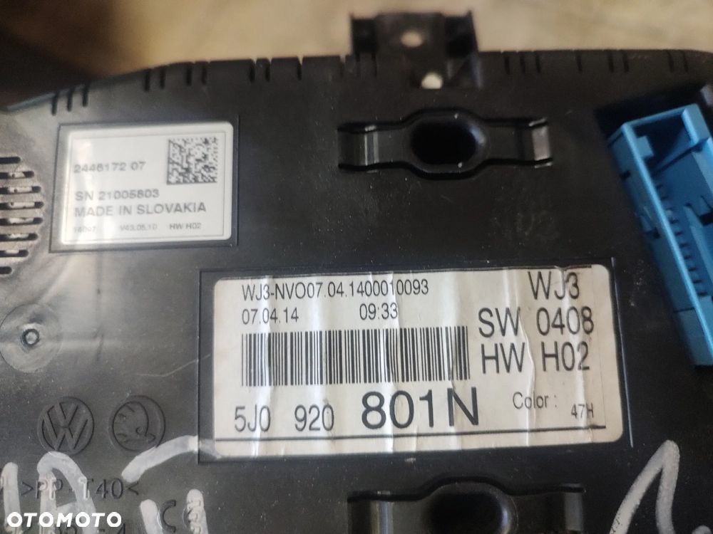 SKODA FABIA II LIFT 1,6TDI LICZNIK ZEGARY 5J0920801N - 2