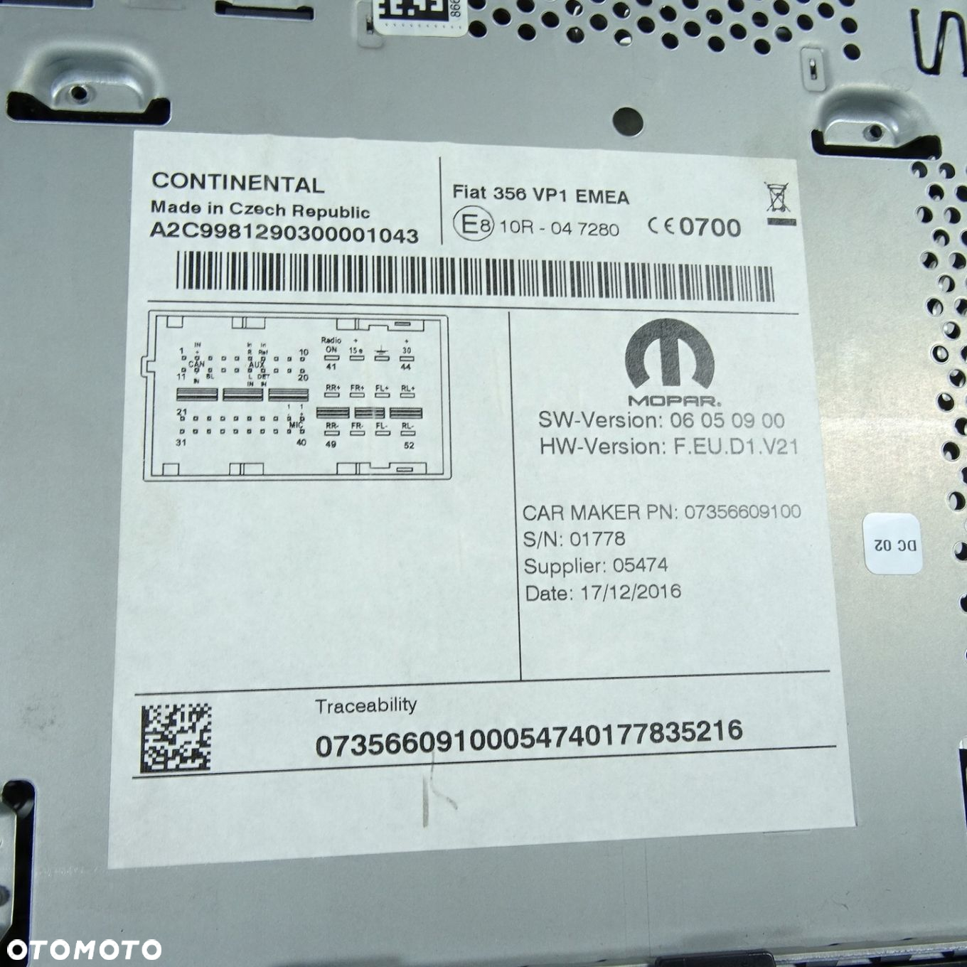FIAT TIPO II RADIO 07356609100 - 2