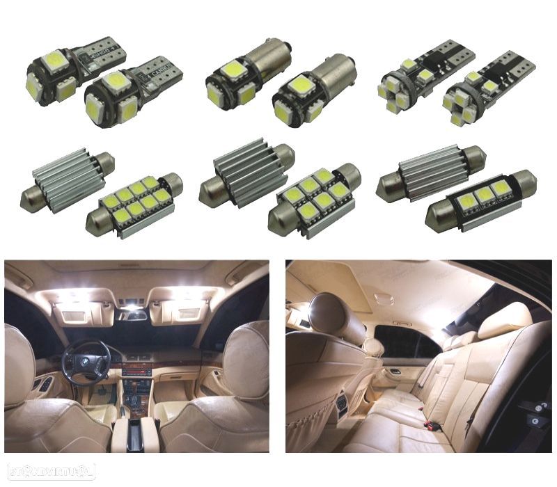 KIT 25 LAMPADAS LED INTERIOR PARA BMW E39 SERIE 5 WAGON TOURING 520I 525I 525D 528I 530I 530D 540I 9 - 1