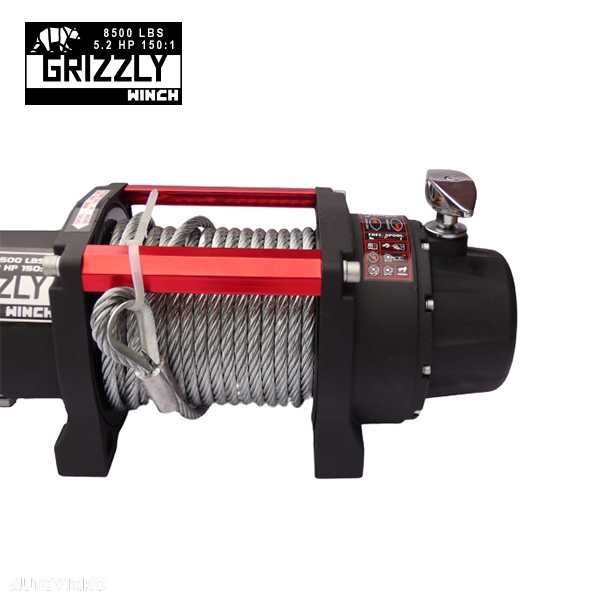 Troliu Grizzly Winch 8500LBS (3855KG) cablu de otel 12V - 3