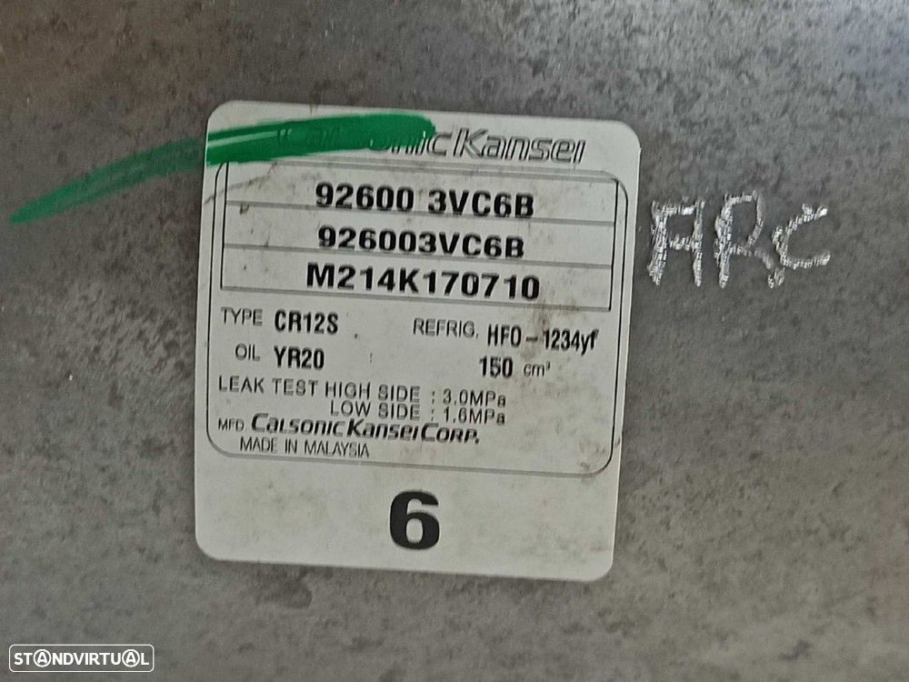 COMPRESSOR DE AR CONDICIONADO NISSAN PULSAR (C13) ACENTA - 8