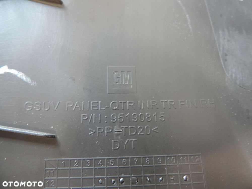 tapicerka boczek  bagażnika prawa Opel Mokka A 95190815 - 8