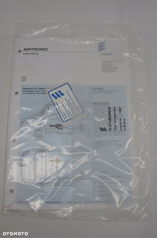 OGRZEWANIE POSTOJOWE EBERSPACHER D2 12V KOMPLETNE - 6