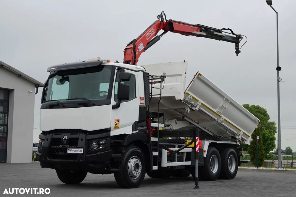 Renault C 380 / 6x4 / TIPPER 3 LATE + HDS FASSI F135 / HYDROBRA / EURO 6 / RADIO CONTROL / ROTATOR / BORDMATIC - 1