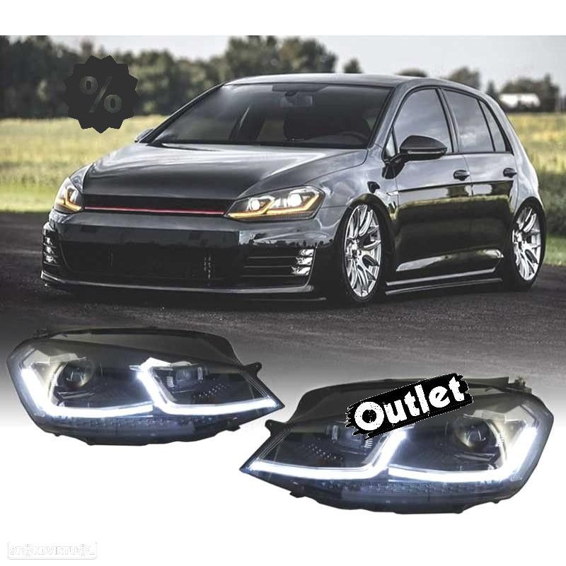 R012837C3 FAROIS PARA VOLKSWAGEN VW GOLF 7 12-17 DRL DINAMICOS PRETO LOOK 7.5 R - 1