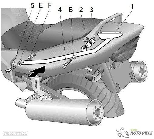 kit fixaçao top case shad honda cbr 1100xx  ano1999 ate 2006 - 1