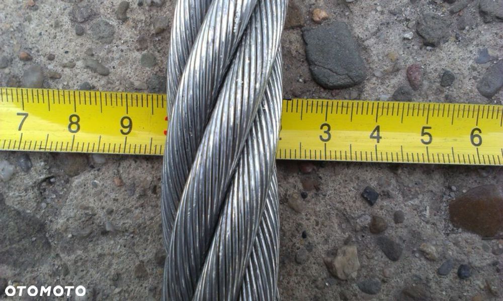 HOL Ciężarowy TIR - 5 metrów - STALOWA Lina Holownicza  BARDZO WYTRZYMAŁA 30 TON  Koparka Betoniarka - 4