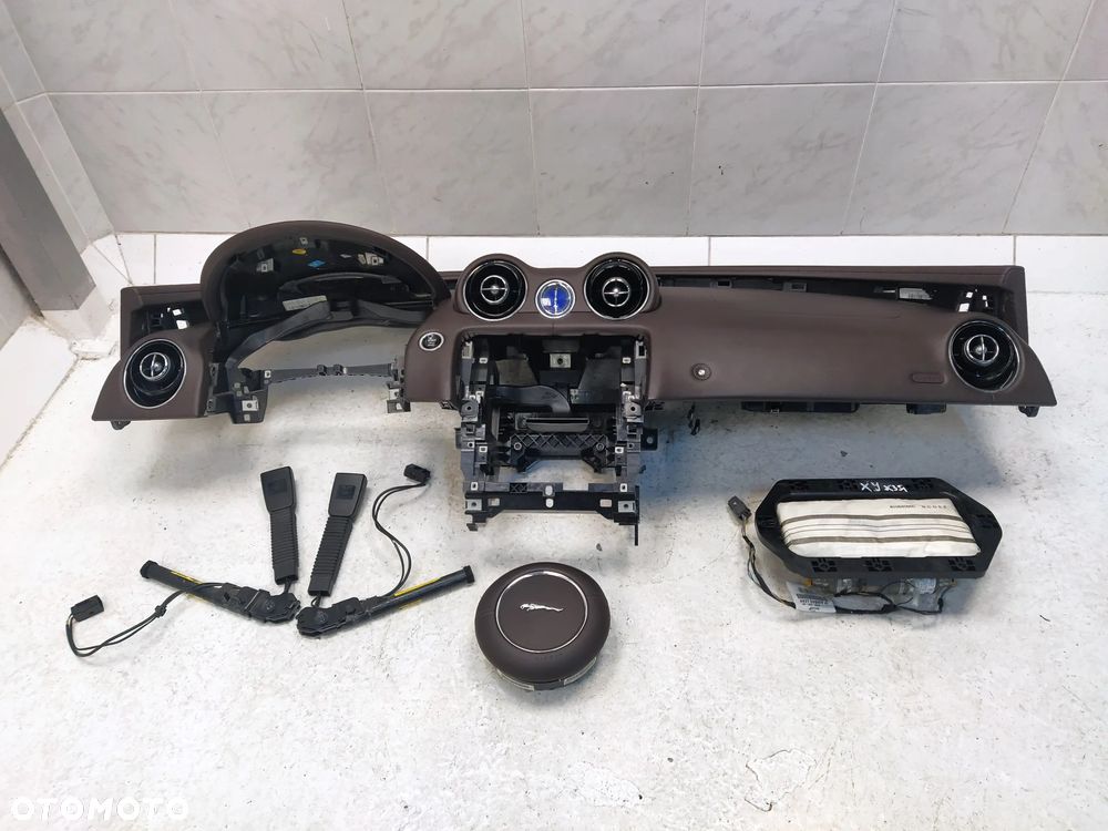 JAGUAR XJ X351 DESKA KONSOLA KOKPIT PODUSZKA POWIETRZNA AIRBAG PASAŻERA KIEROWNICY ZAPINKA NAPINACZ PASÓW BEZPIECZEŃSTWA BRĄZOWA ORYGINAŁ - 5