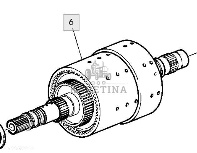 John Deere 6820 6920 6920S Wał Kompletny Bęben CZĘŚCI AL159831 - 1