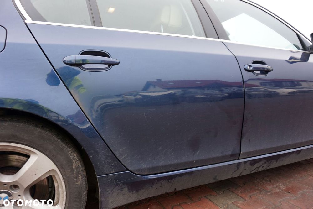 DRZWI TYLNE PRAWE 5 E60 LIFT LCI SEDAN A76 BEZ TAPICERKI NIEBIESKI TIEFSEEBLAU BMW 2007-2010 - 2