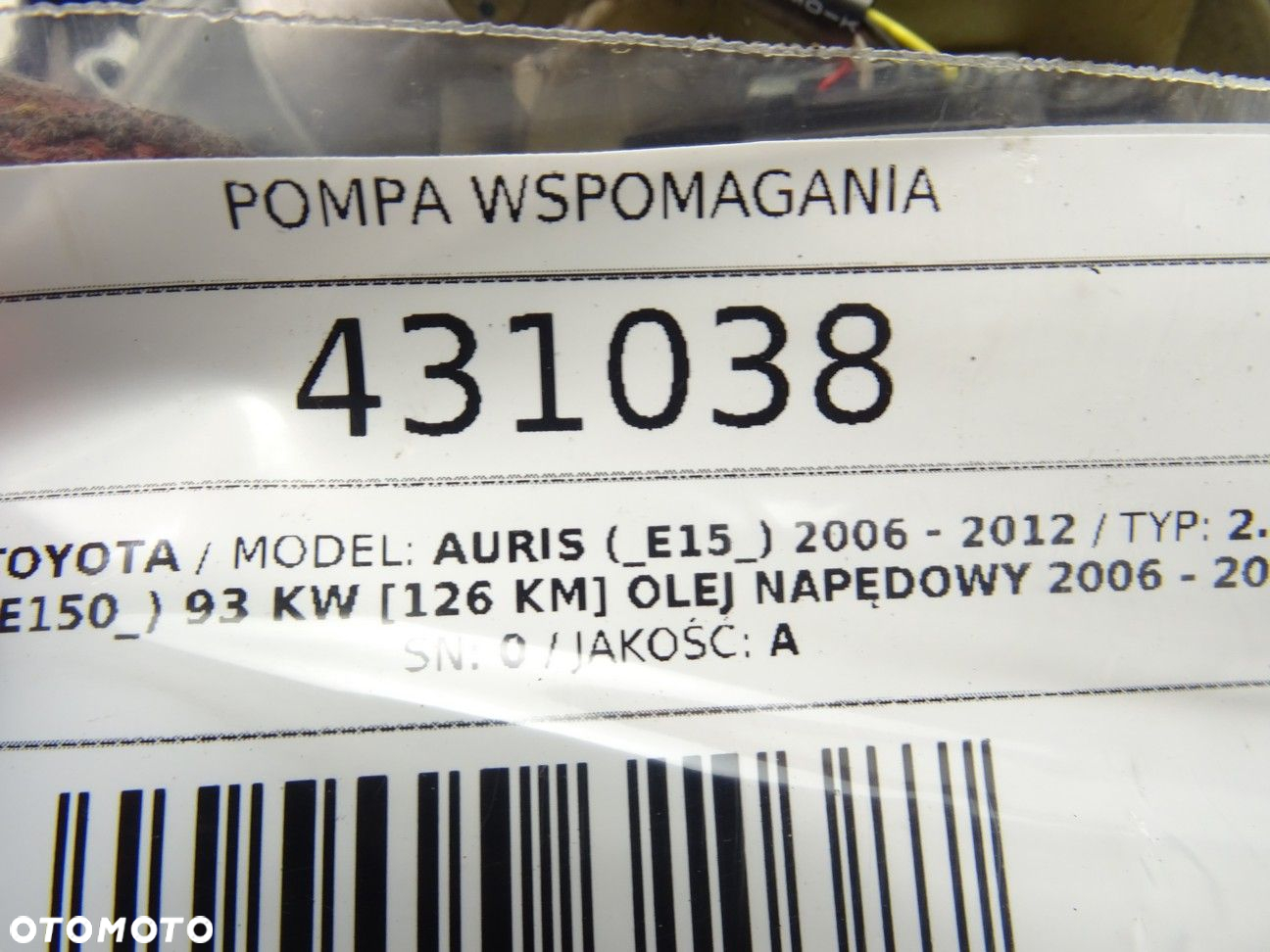 POMPA WSPOMAGANIA TOYOTA AURIS (_E15_) 2006 - 2012 2.0 D-4D (ADE150_) 93 kW [126 KM] olej napędowy - 6