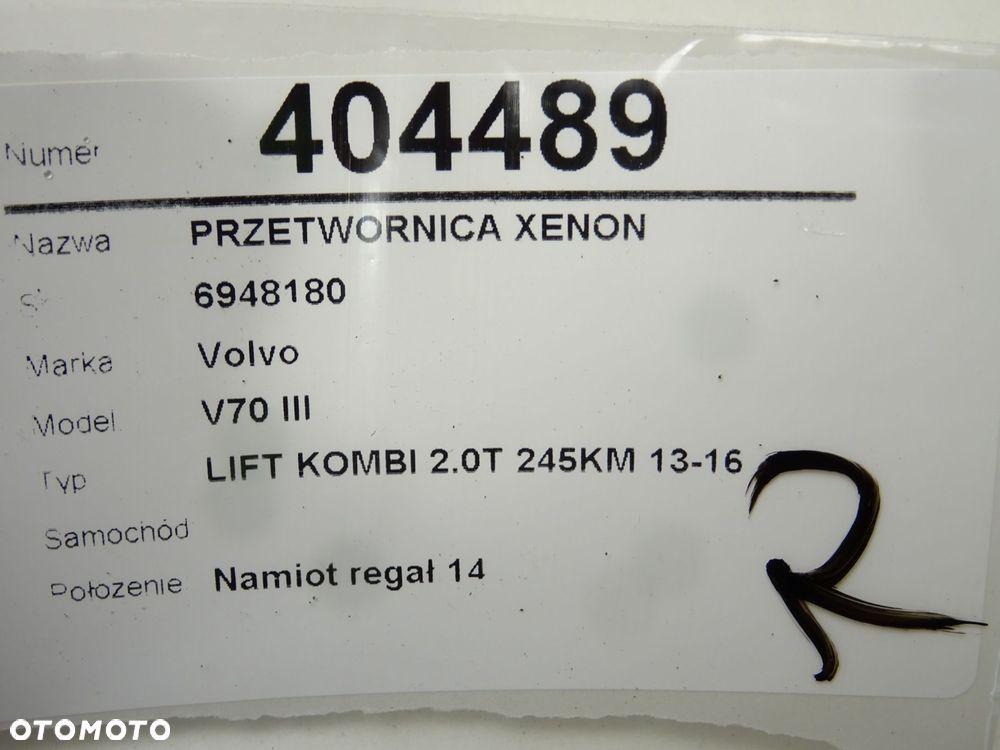PRZETWORNICA XENON  VOLVO V70 III (135) 2007 - 2016 T5 180 kW [245 KM] benzyna 2013 - 2016 6948180 - 4
