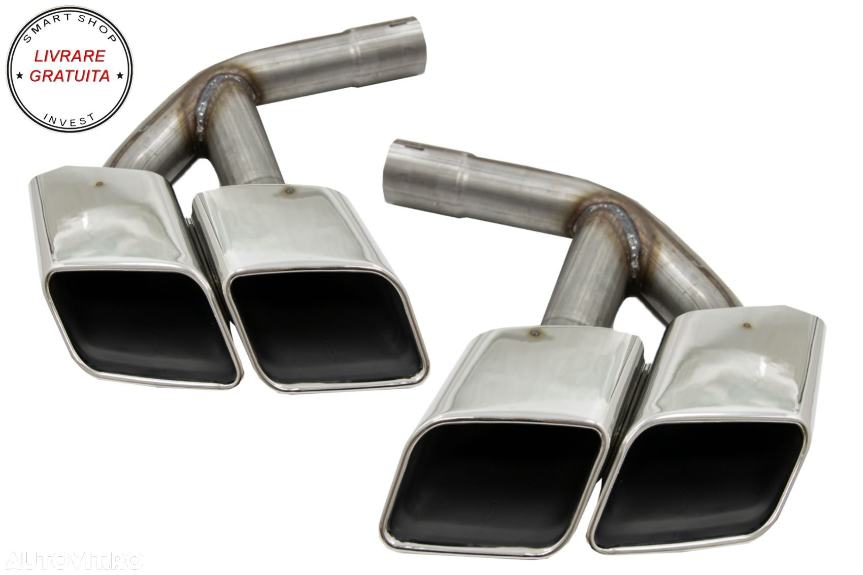 Ornamente toba Audi Q7 4M (2015-2019) SQ7 Design Chrome doar pentru Benzina- livrare gratuita - 1