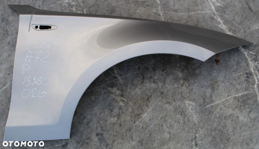 BŁOTNIK PRAWY PRZÓD PRZEDNI BMW E81 E82 E87 E88 A72 CASHMERESILBER B380 - 7