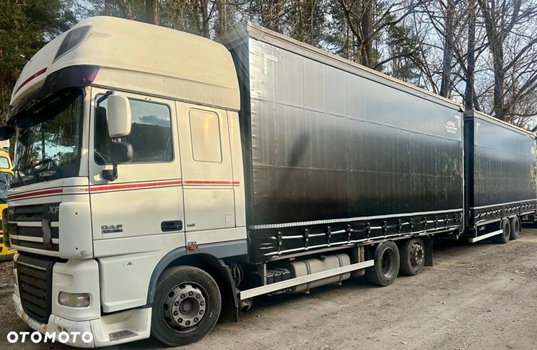 DAF XF 105.460 SSC 6x2 MANUAL RETARDER ZABUDOWA FIRANKA DŁ:7.40m NOWA PLANDEKA!!! LODÓWKA 2xALUTANK OS PODNOSZONA + PRZYCZEPA HIPOCAR TANDEM ZABUDOWA ALUMINIOWA FIRANKA DŁ:8.20m NOWA PLANDEKA!!! OSIE SAF OS PODNOSZONA NOWE TACHO!!! ZESTAW PRZESTRZENNY 120m3 2007r EURO 6 ŁADNY - 2