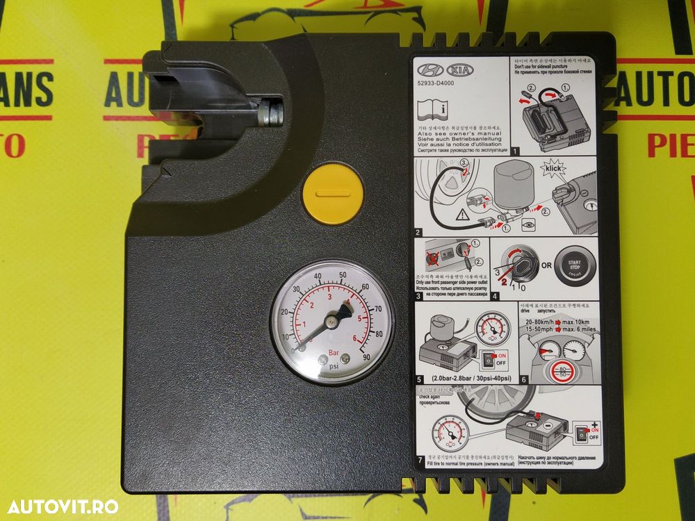 Compresor auto umflat roti kit pana original Hyundai Kia SUV husa 180w - 4