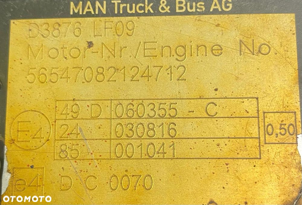 KOMPLETNY SILNIK MAN TGX D3876 LF08 520 KM / 540 KM / 640KM D38 - 6