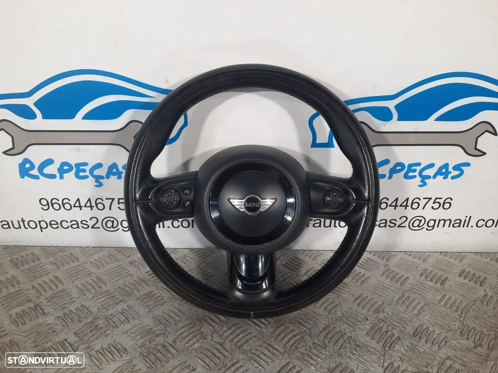 VOLANTE GUIADOR COMPLETO MINI COOPER R56 R57 CABRIO R60 LCI PELE MULTIFUNÇÕES AIRBAG PRETO PIANO ORIGINAL - 7
