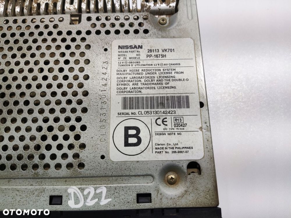 fabryczne radio na kasety kaseta nissan navara d22 28113vk701 1997-2005 - 6