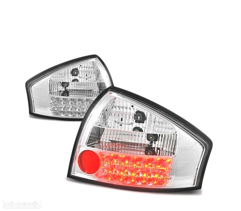 FAROLINS TRASEIROS LED PARA AUDI A6 97-04 CROMADO - 2