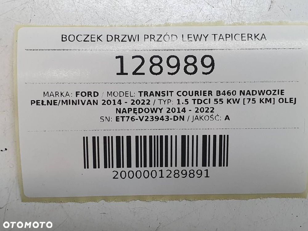 BOCZEK DRZWI PRZÓD LEWY TAPICERKA TRANSIT COURIER B460 EU ET76-V23943-DN - 9
