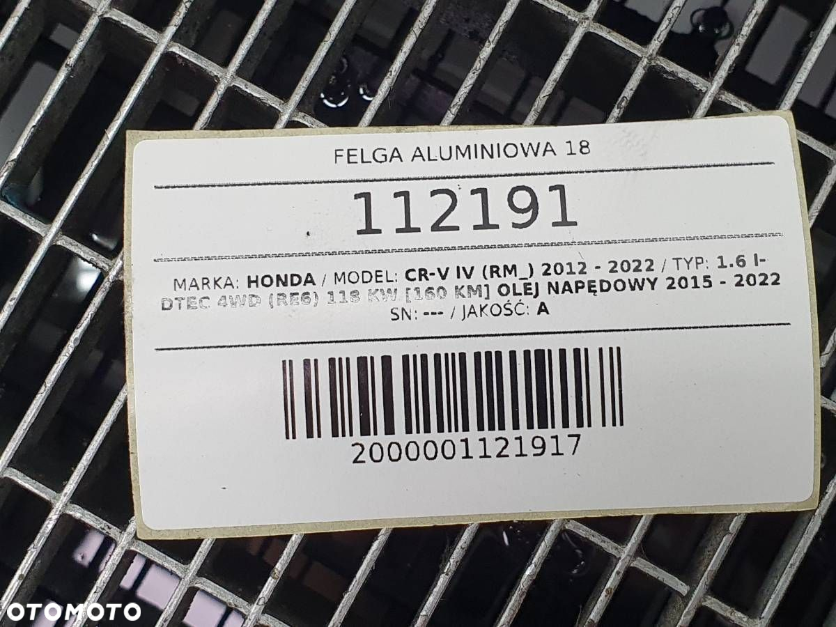 FELGA ALUMINIOWA 18 5X114,3 ET 45 18 7J HONDA CR-V IV LIFT CZARNA - 11