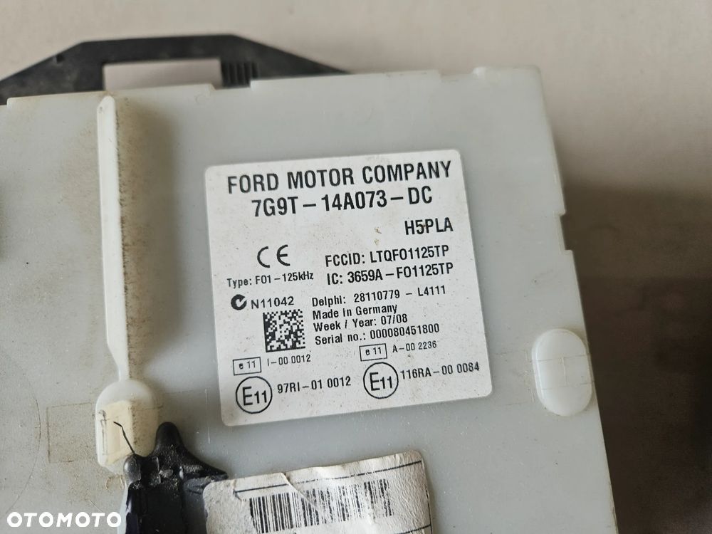 Zestaw startowy sterownik stacyjka kluczyk Ford Mondeo Mk4 2,0 TDCI 103kW 140KM QXBA 7G91-12A650-UG - 6