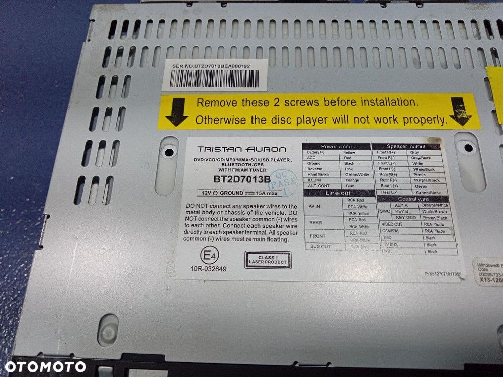RADIO TRISTAN AURON 2DIN BT2D7013B - 7
