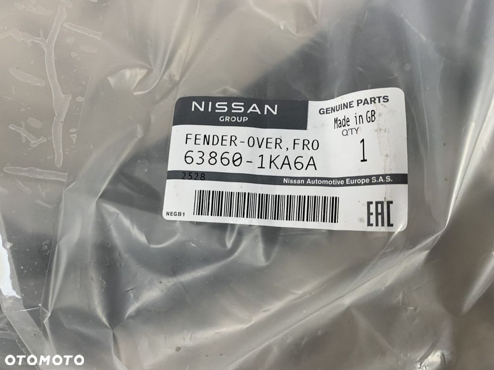 NOWA ORYGINALNA LISTWA BŁOTNIKA PRAWY PRZÓD PRAWA PRZEDNIA NISSAN JUKE F15 11-17 63860-1KA6A - 7