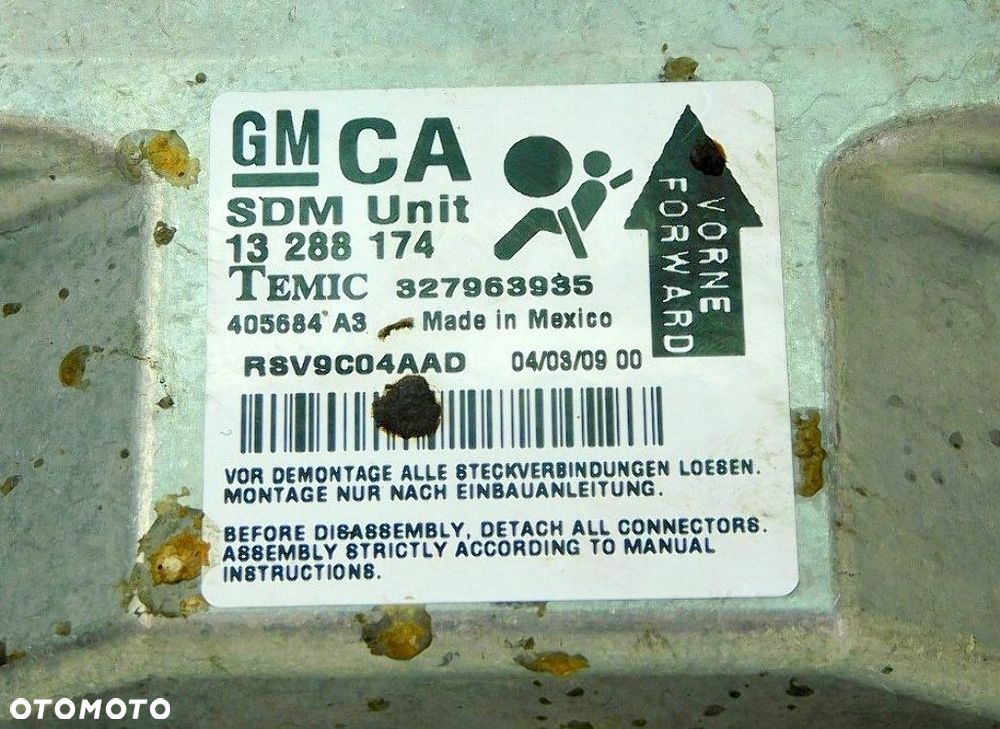 OPEL ASTRA H III 1.4 90KM 09 GTC MODUŁ STEROWNIK AIRBAG PODUSZEK 13288174 - 8